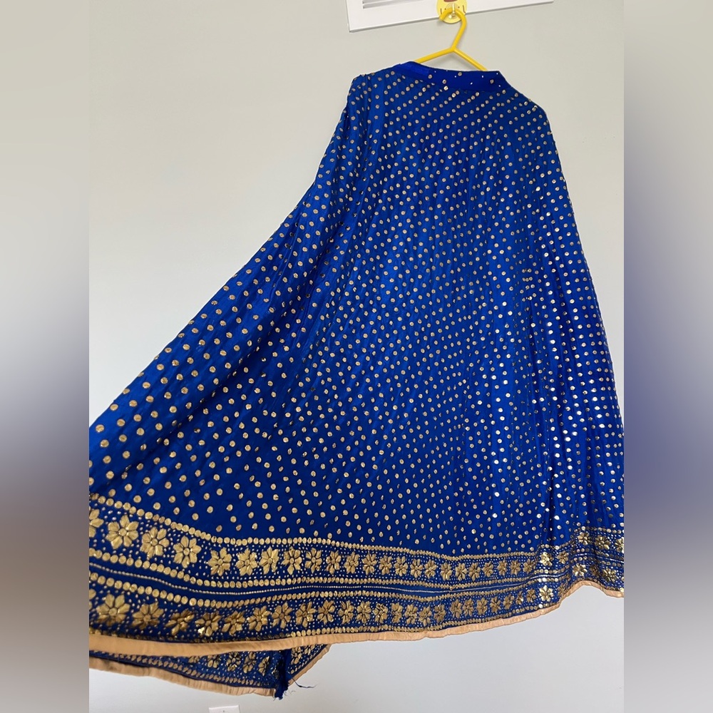 Blue and Gold Embellished Skirt
